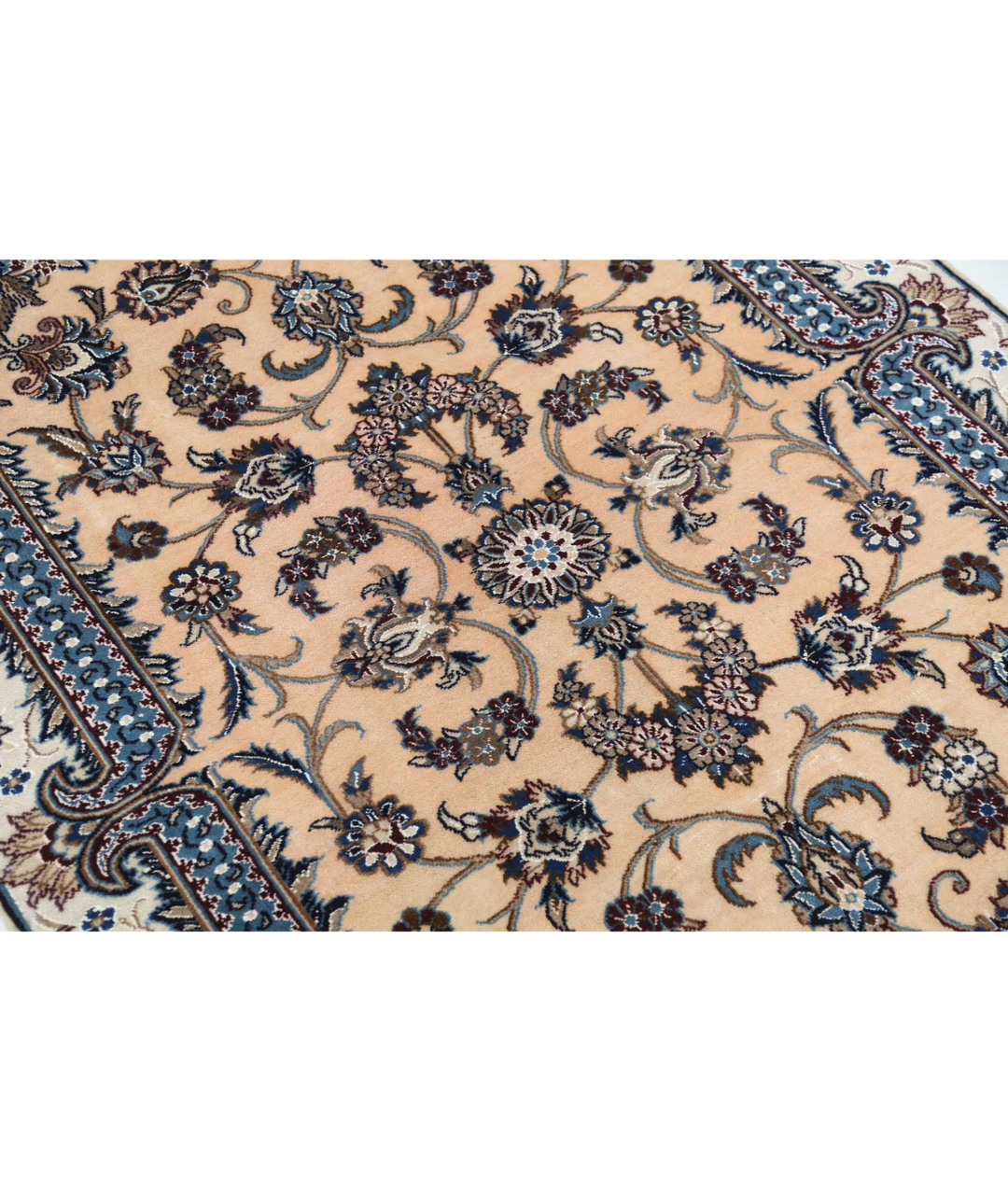 Peach Iranian Nain Rug 3' 7" x 5' 2" Hand-Knotted | No. AT92390