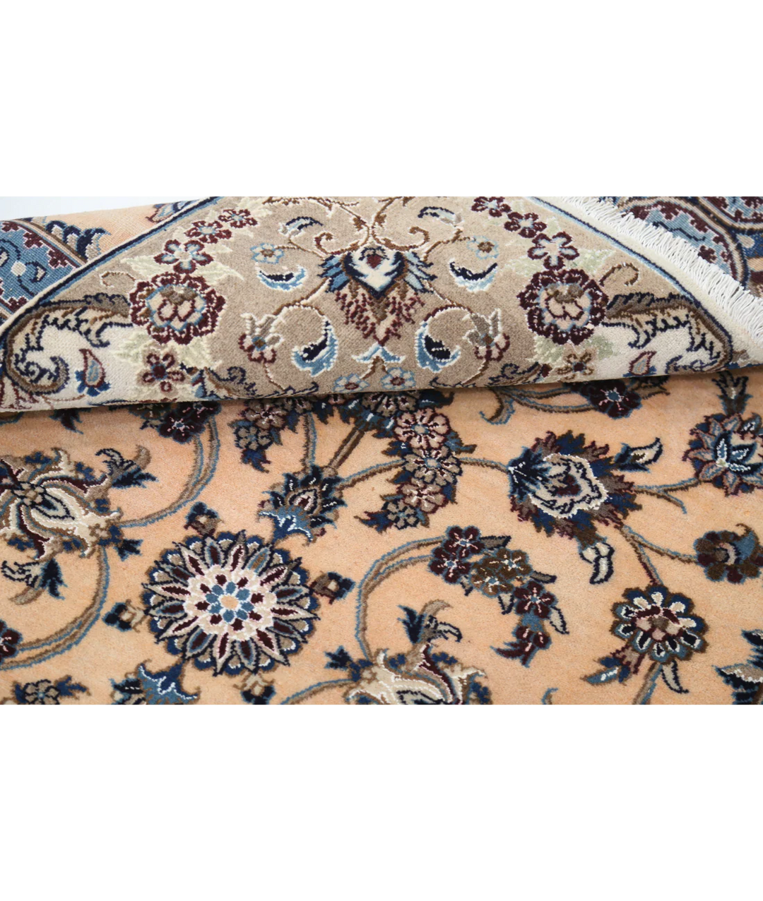 Peach Iranian Nain Rug 3' 7" x 5' 2" Hand-Knotted | No. AT92390