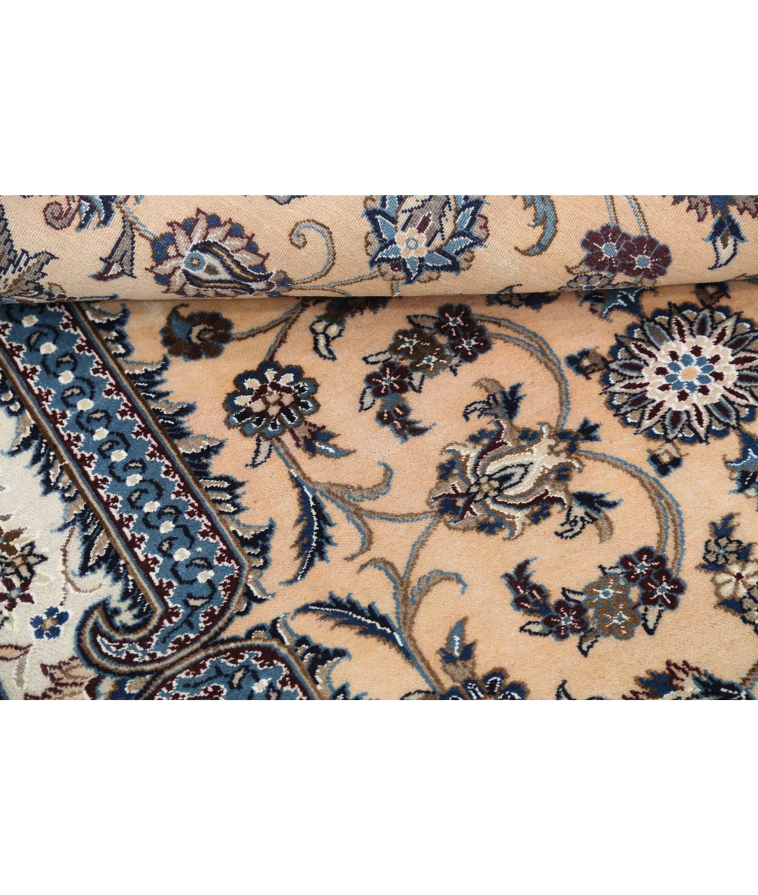 Peach Iranian Nain Rug 3' 7" x 5' 2" Hand-Knotted | No. AT92390