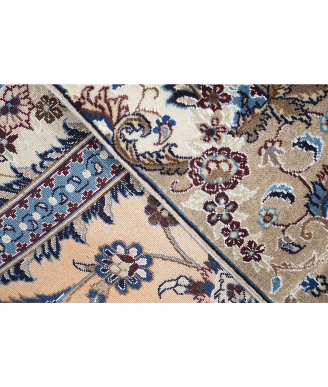 Peach Iranian Nain Rug 3' 7" x 5' 2" Hand-Knotted | No. AT92390