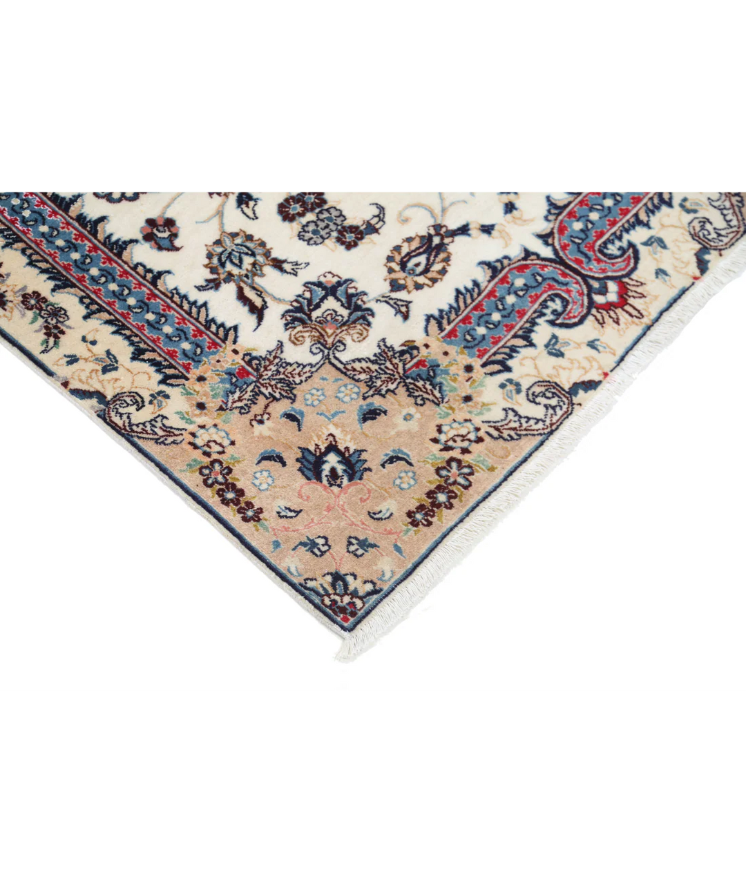 Ivory Persian Nain Rug 3' 6" x 5' 2" Hand-Knotted | No. AT11325