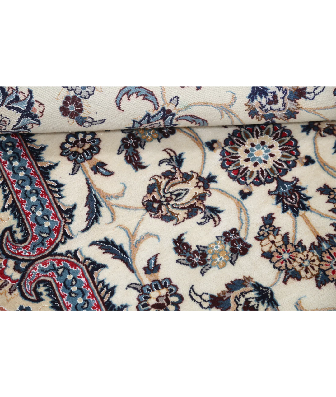 Ivory Persian Nain Rug 3' 6" x 5' 2" Hand-Knotted | No. AT11325