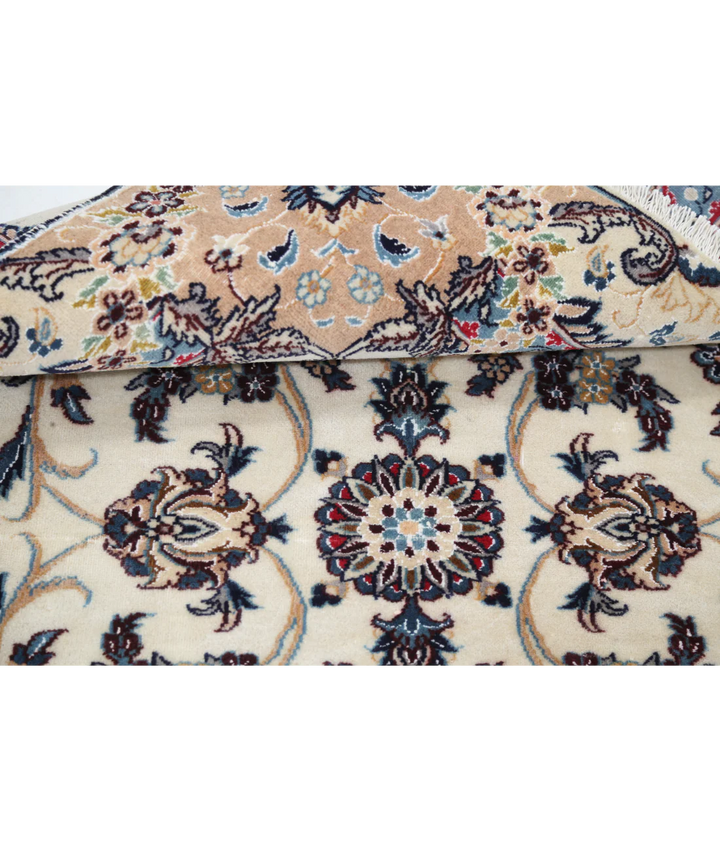 Ivory Persian Nain Rug 3' 6" x 5' 2" Hand-Knotted | No. AT11325