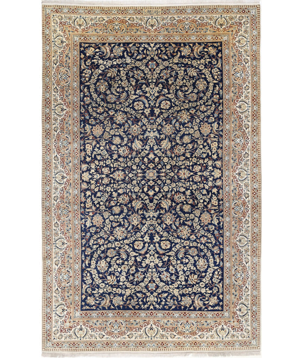 Hand Knotted Masterpiece Oriental Nain Habibian Wool & Silk Rug 5' 9" x 9' 1" - No. AT17497