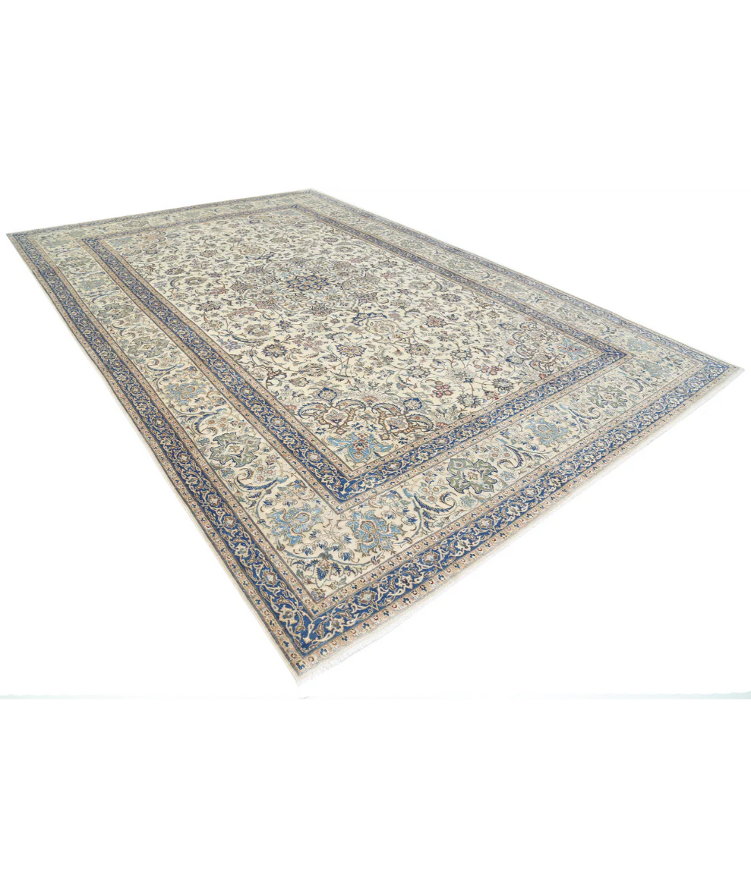 Ivory Persian Nain Rug 9' 11" x 14' 10" Hand-Knotted | No. AT85624