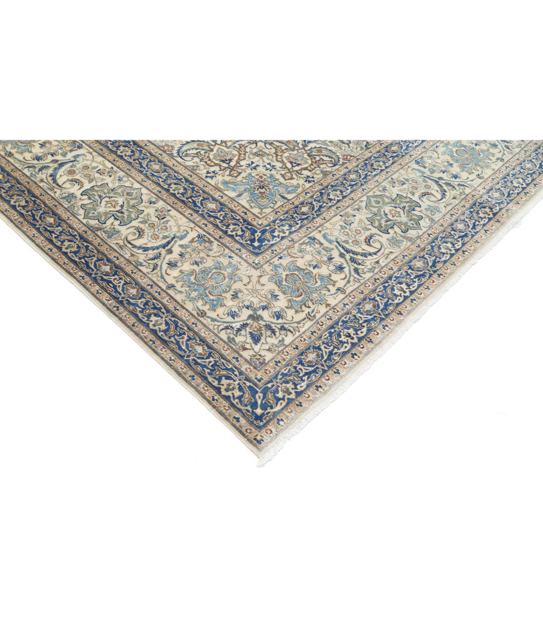 Ivory Persian Nain Rug 9' 11" x 14' 10" Hand-Knotted | No. AT85624