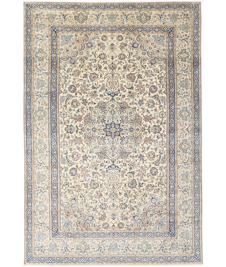 Ivory Persian Nain Rug 9' 11" x 14' 10" Hand-Knotted | No. AT85624
