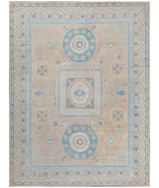 Hand Knotted Oushak Wool Rug 9'  1" x 11'  10" - No. AT25676