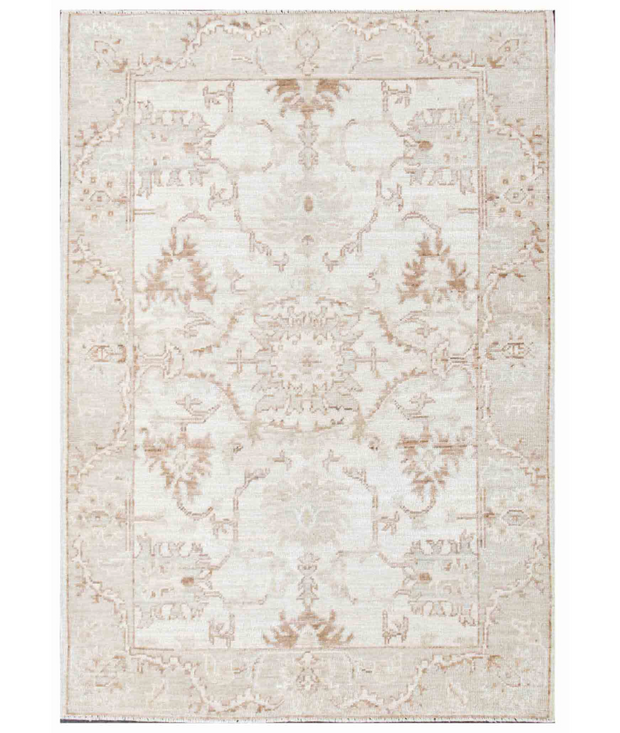 Hand Knotted Oushak Wool Rug 4'  2" x 6'  0" - No. AT81026