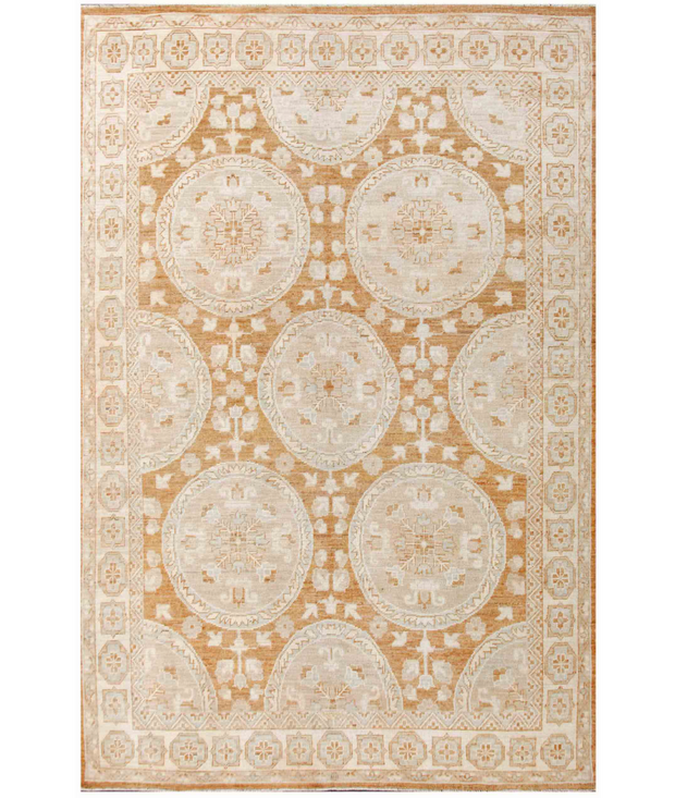 Hand Knotted Oushak Wool Rug 6'  7" x 9'  11" - No. AT12659
