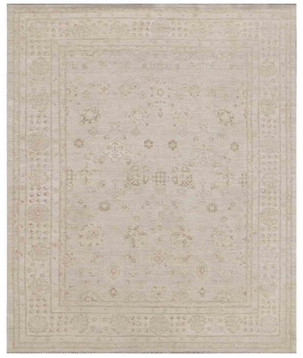 Hand Knotted Oushak Wool Rug 7'  11" x 9'  7" - No. AT17226
