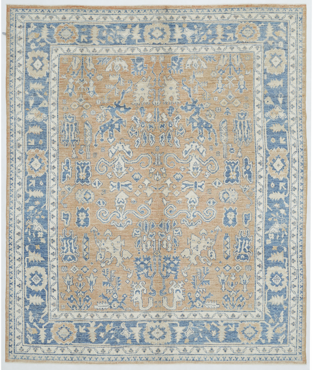 Hand Knotted Oushak Wool Rug 8'  1" x 9'  9" - No. AT26868