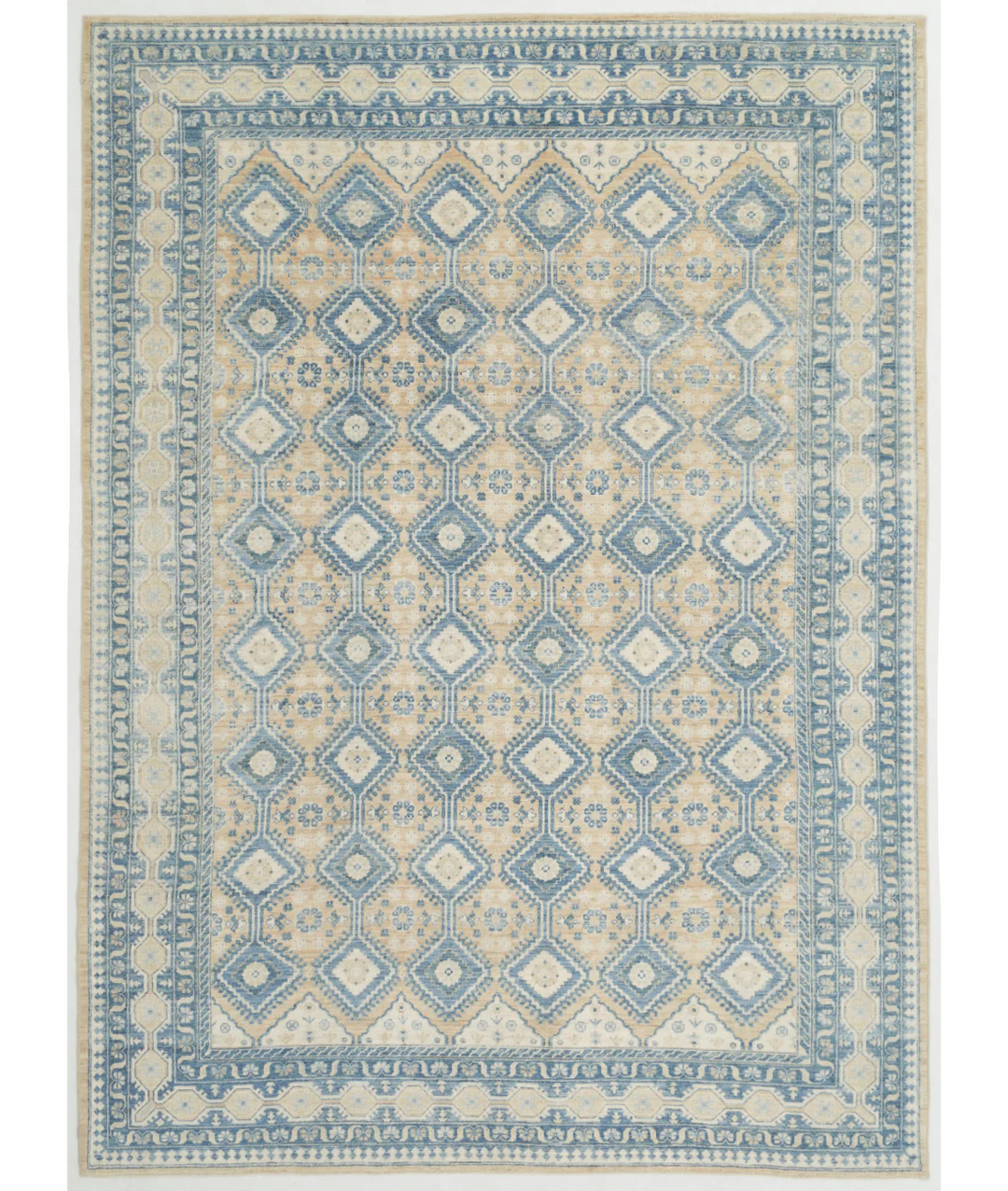 Red Afghan Oushak Rug 10' 9" x 14' 8" Hand-Knotted