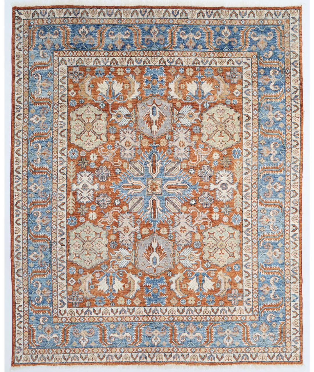 Rust Afghan Oushak Rug 8' 3" x 10' 0" Hand-Knotted