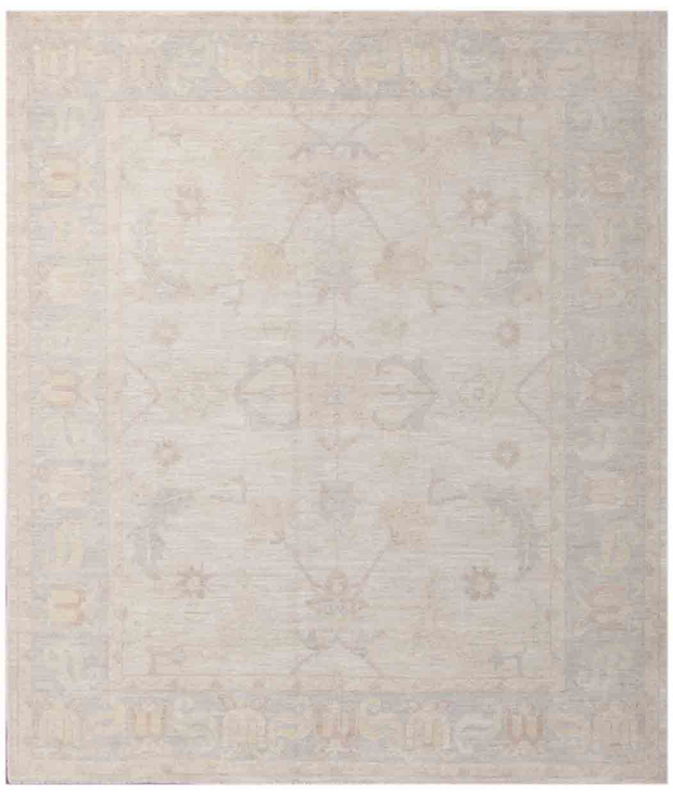 Hand Knotted Oushak Wool Rug 8'  4" x 9'  9" - No. AT56757