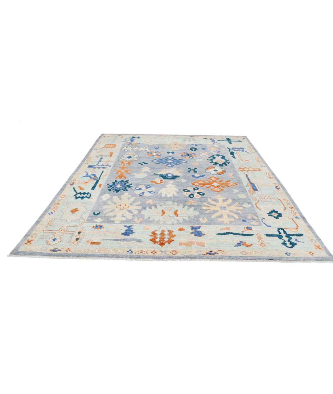 Hand Knotted Oushak Wool Rug 8' 2" x 10' 0" - No. AT92057