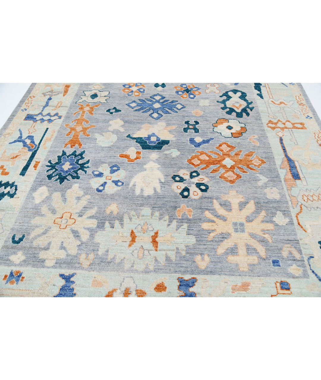 Hand Knotted Oushak Wool Rug 8' 2" x 10' 0" - No. AT92057