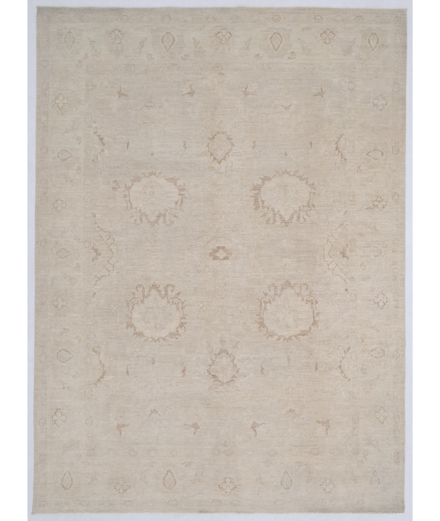 Hand Knotted Oushak Wool Rug 8'  6" x 11'  7" - No. AT42908