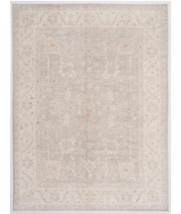 Hand Knotted Oushak Wool Rug 9'  2" x 12'  3" - No. AT31728