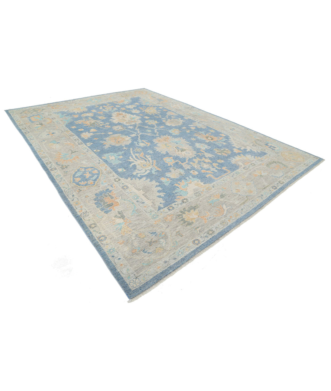Hand Knotted Oushak Wool Rug 9' 10" x 13' 6" - No. AT351833