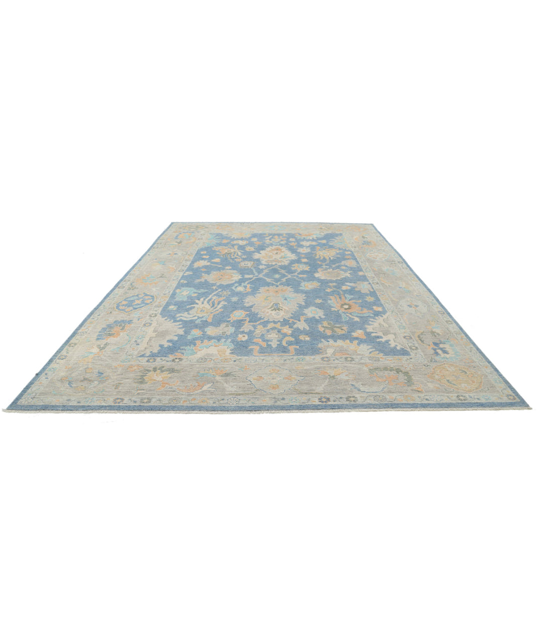 Hand Knotted Oushak Wool Rug 9' 10" x 13' 6" - No. AT351833