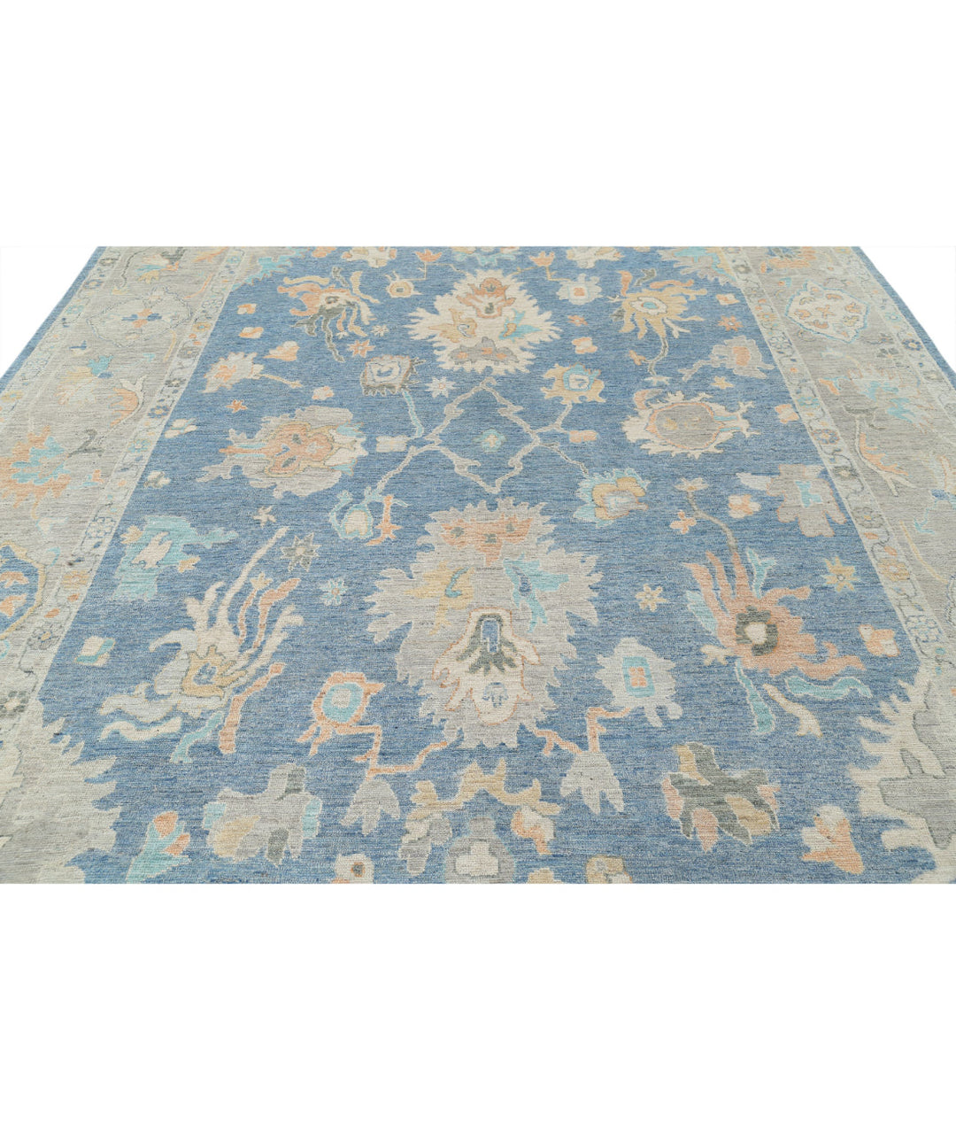 Hand Knotted Oushak Wool Rug 9' 10" x 13' 6" - No. AT351833