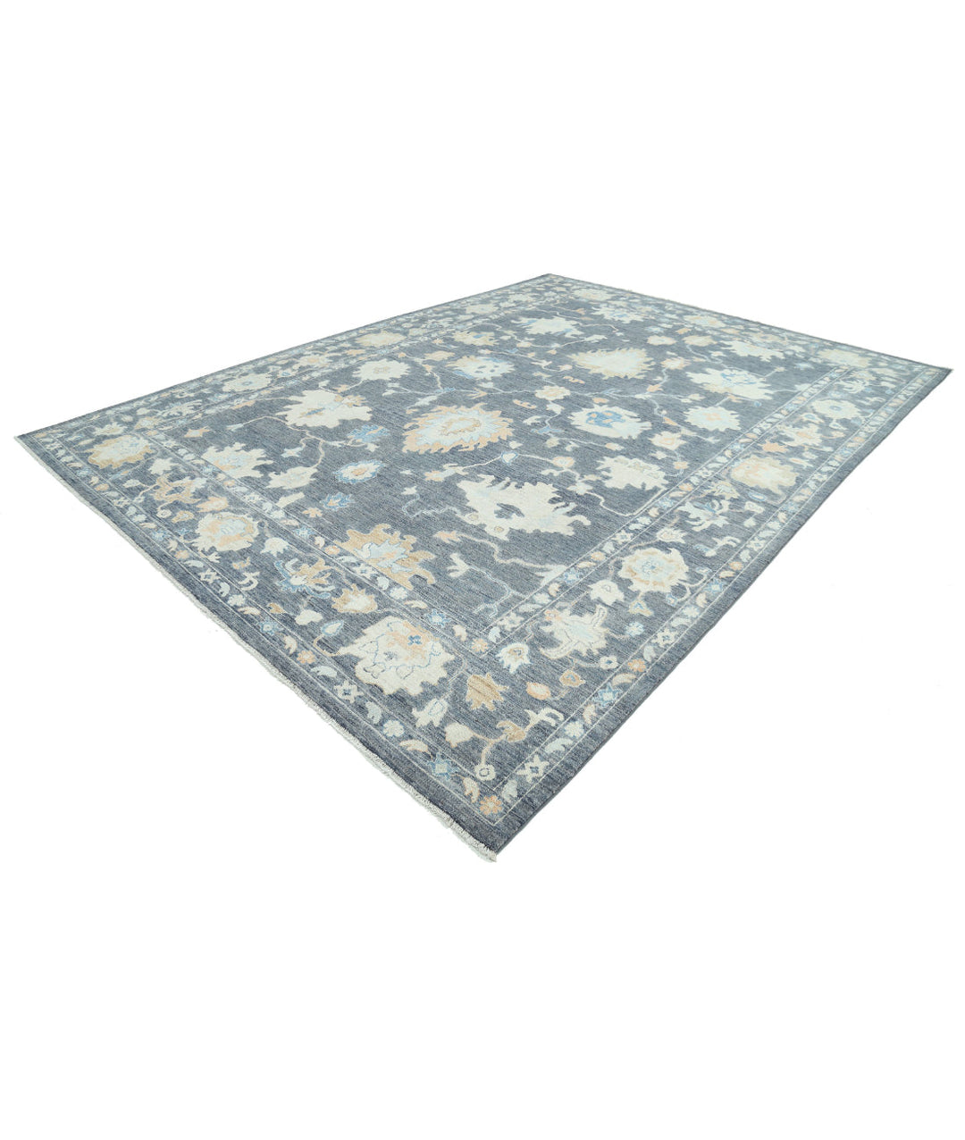Hand Knotted Oushak Wool Rug 10' 4" x 13' 11" - No. AT866142