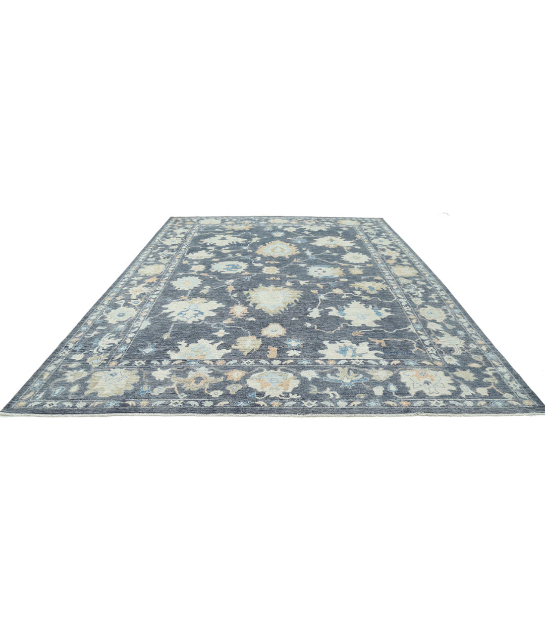Hand Knotted Oushak Wool Rug 10' 4" x 13' 11" - No. AT866142