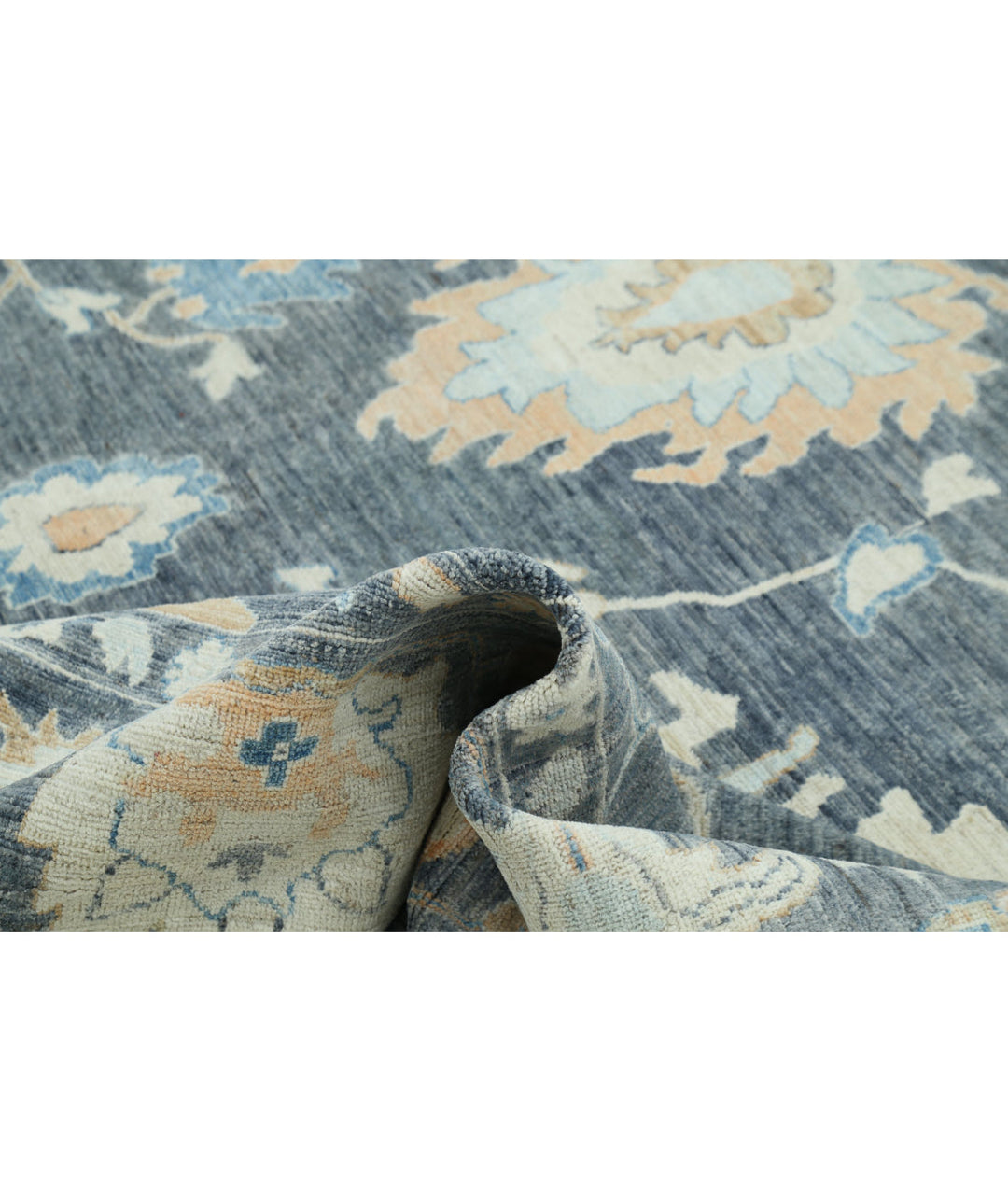 Hand Knotted Oushak Wool Rug 10' 4" x 13' 11" - No. AT866142