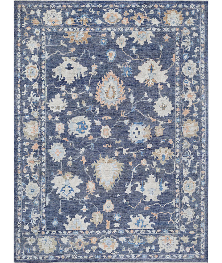 Hand Knotted Oushak Wool Rug 10' 4" x 13' 11" - No. AT866142