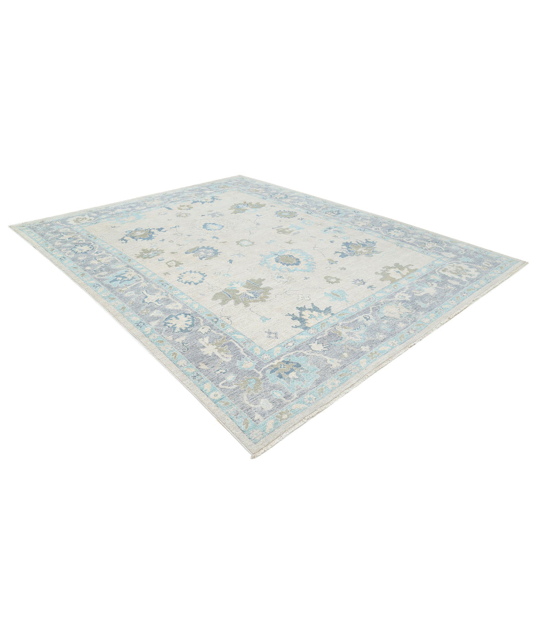 Afghan Oushak Rug 9' 1" x 11' 9" Hand-Knotted | No. AT14028