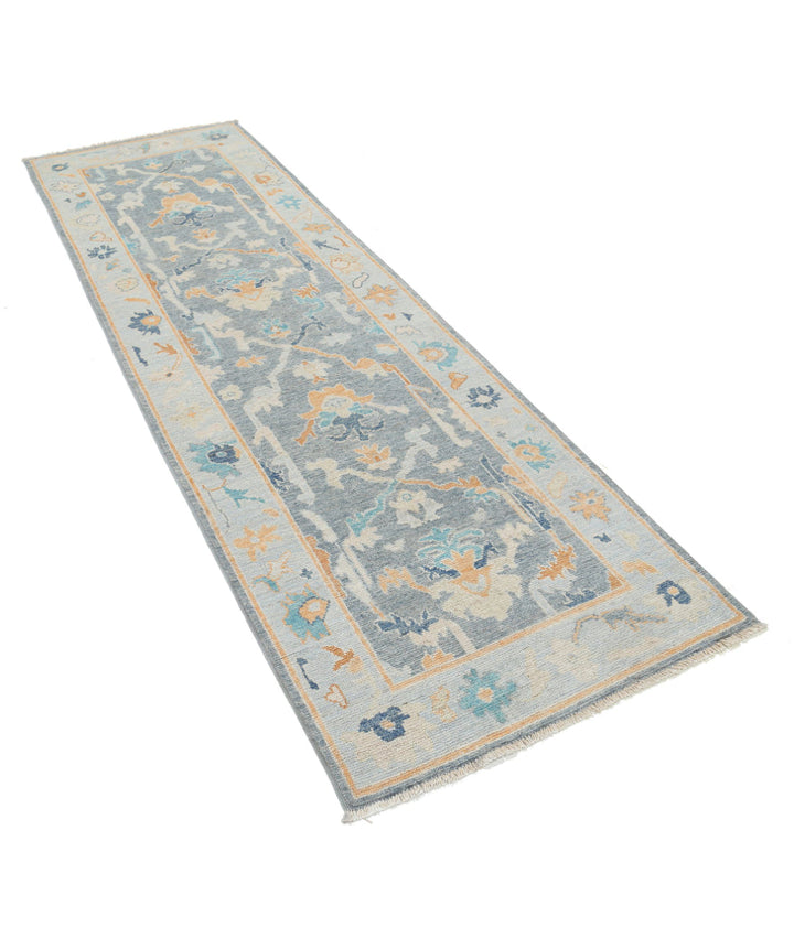 Hand Knotted Oushak Wool Rug 2' 10" x 9' 4" - No. AT902895