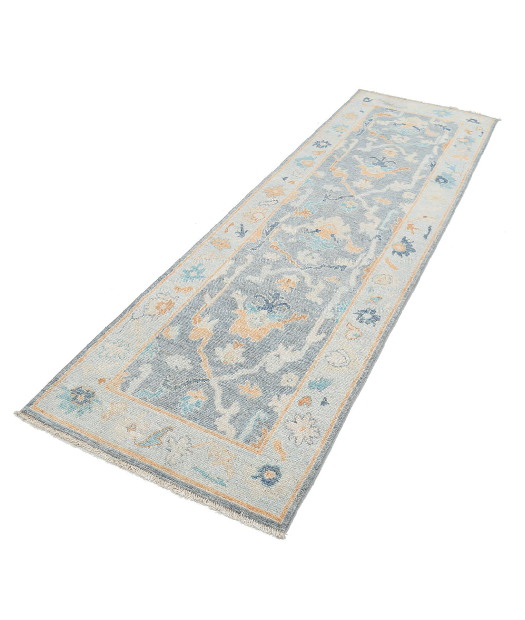 Hand Knotted Oushak Wool Rug 2' 10" x 9' 4" - No. AT902895