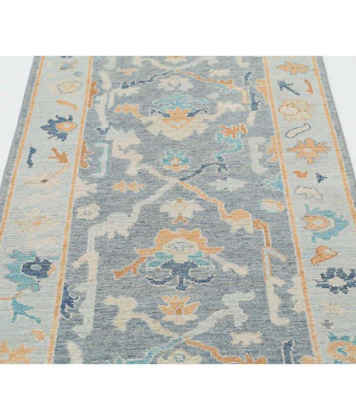 Hand Knotted Oushak Wool Rug 2' 10" x 9' 4" - No. AT902895