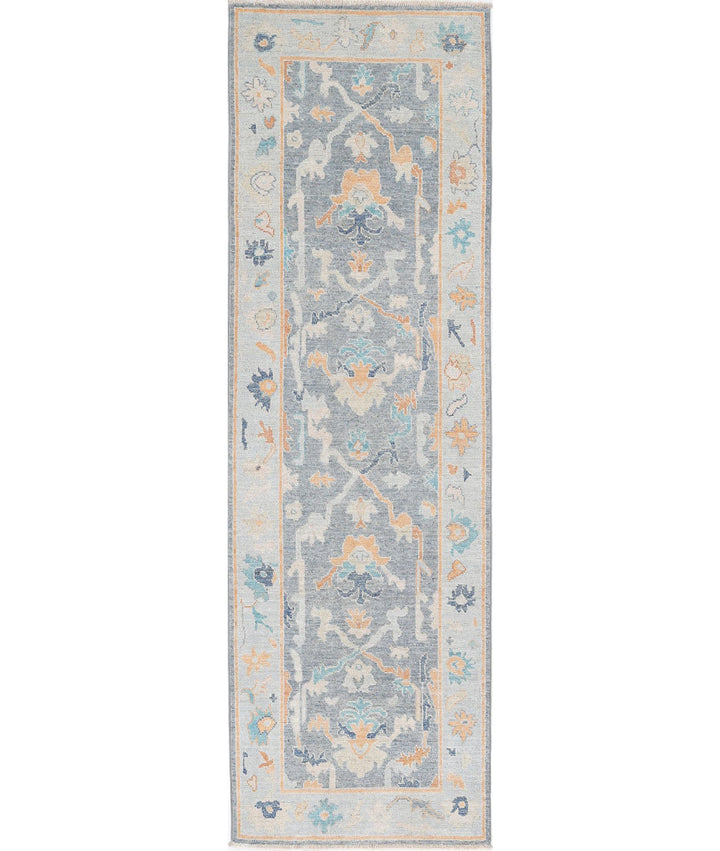 Hand Knotted Oushak Wool Rug 2' 10" x 9' 4" - No. AT902895