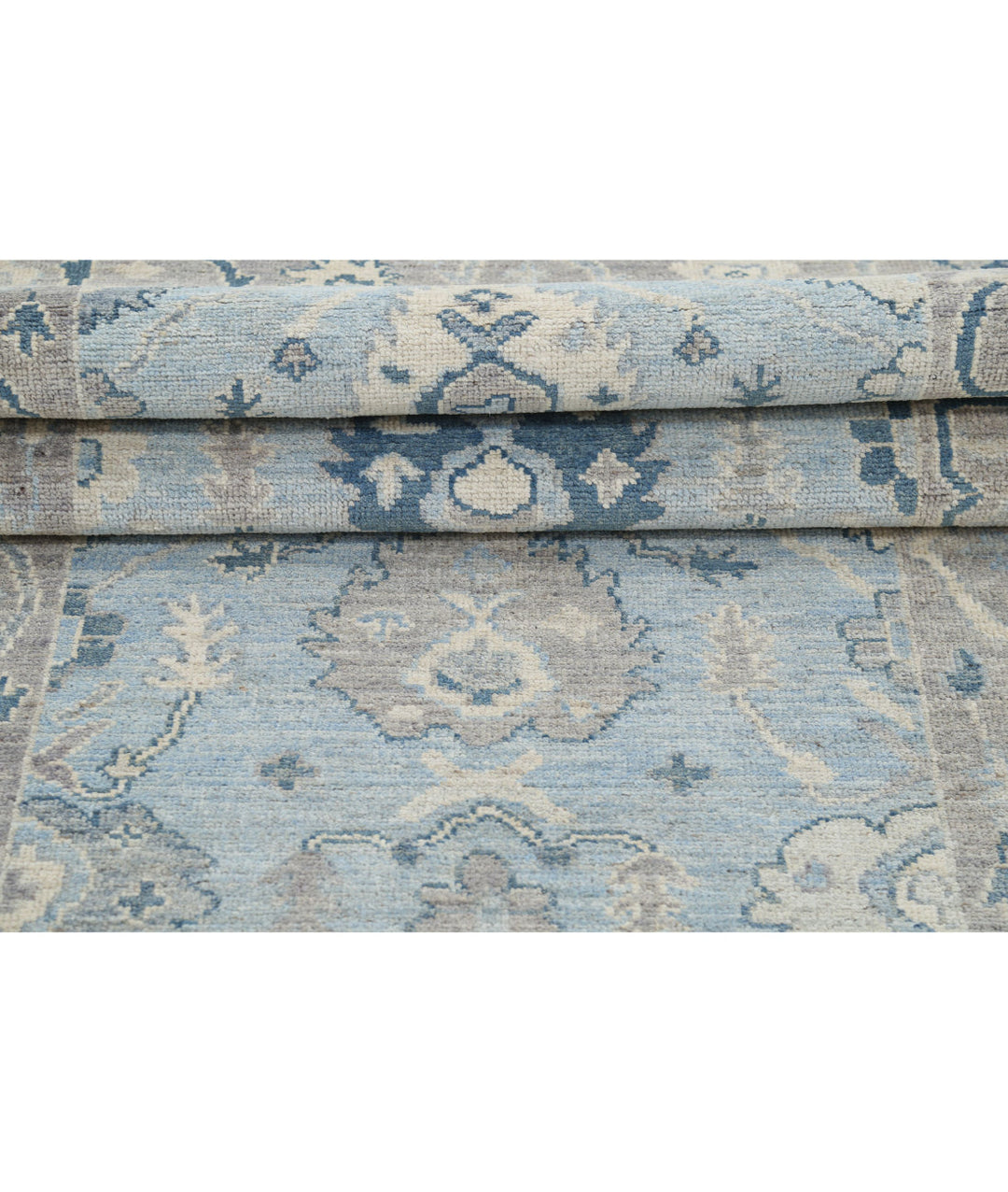 Hand Knotted Oushak Wool Rug 3' 2" x 9' 7" - No. AT760064