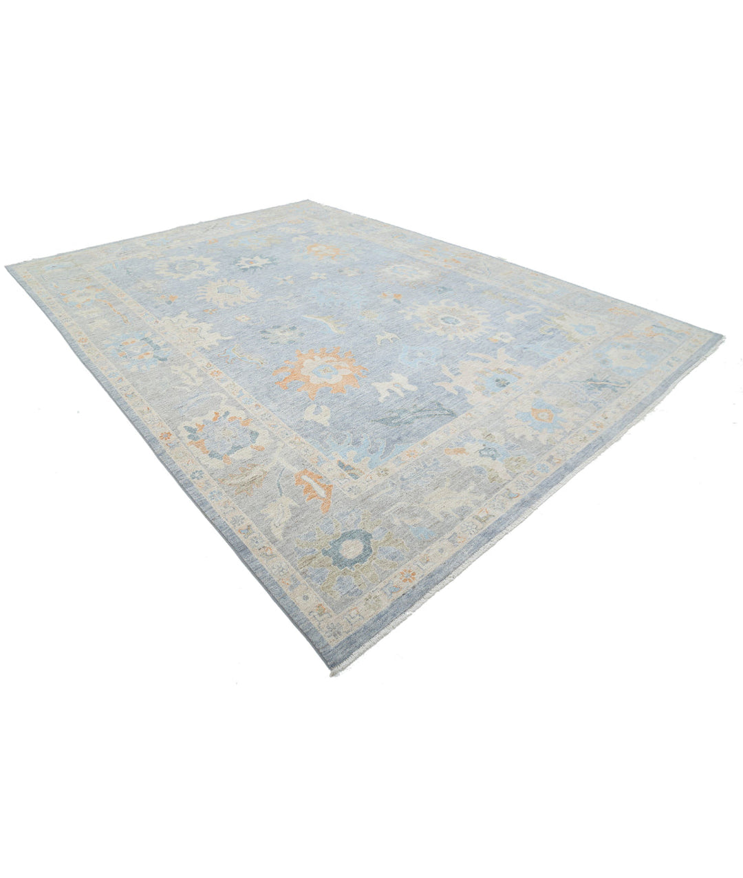 Hand Knotted Oushak Wool Rug 10' 0" x 13' 11" - No. AT671327