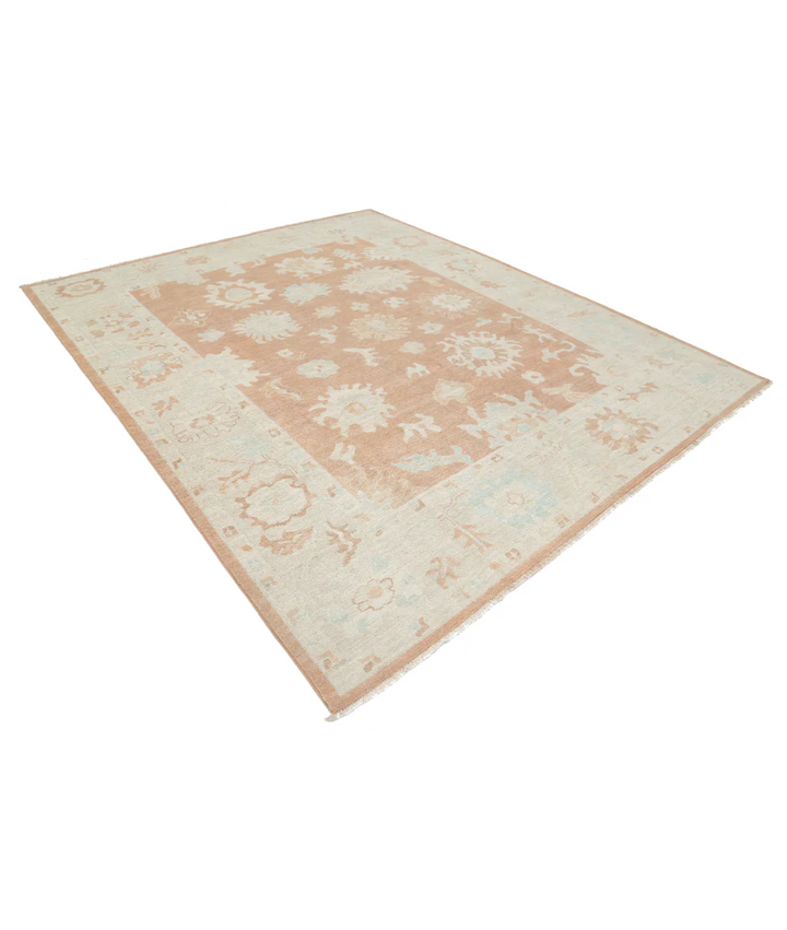Hand Knotted Oushak Wool Rug 8' 3" x 9' 11" - No. AT854657