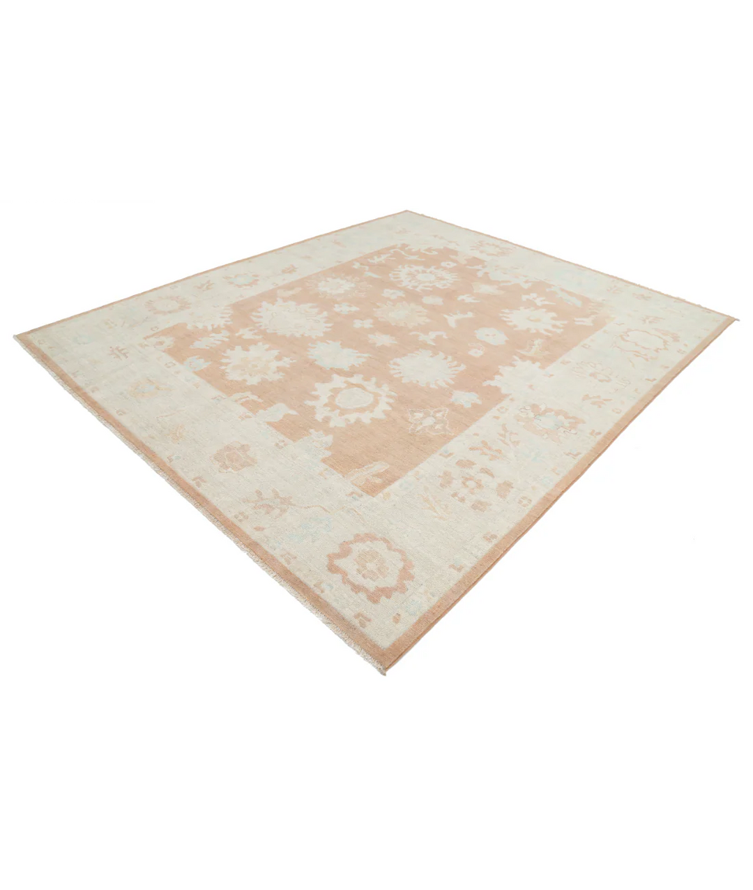 Hand Knotted Oushak Wool Rug 8' 3" x 9' 11" - No. AT854657