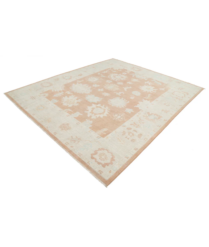 Hand Knotted Oushak Wool Rug 8' 3" x 9' 11" - No. AT854657