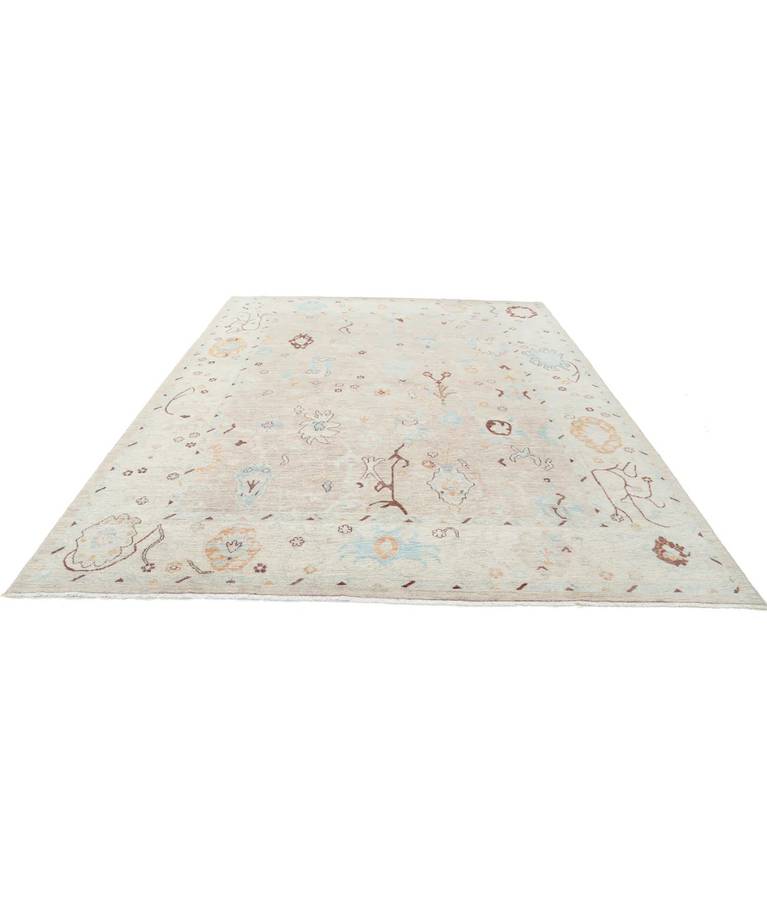 Afghan Oushak Rug 9' 3" x 11' 9" Hand-Knotted | No. AT70481