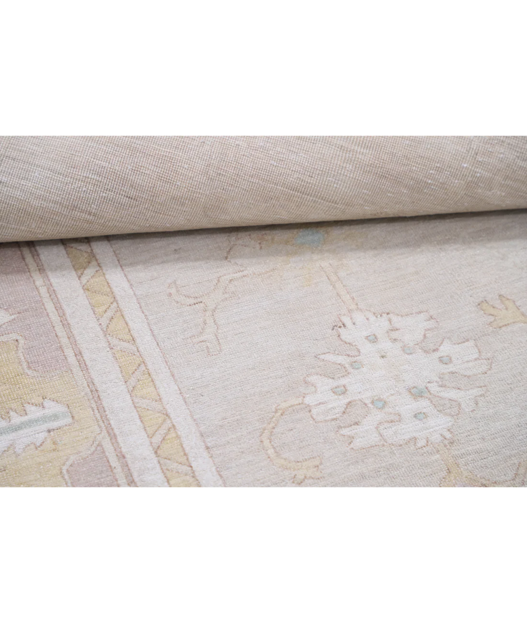 Ivory Afghan Oushak Rug 8'10" x 11'0" Hand-Knotted | No. AT55719