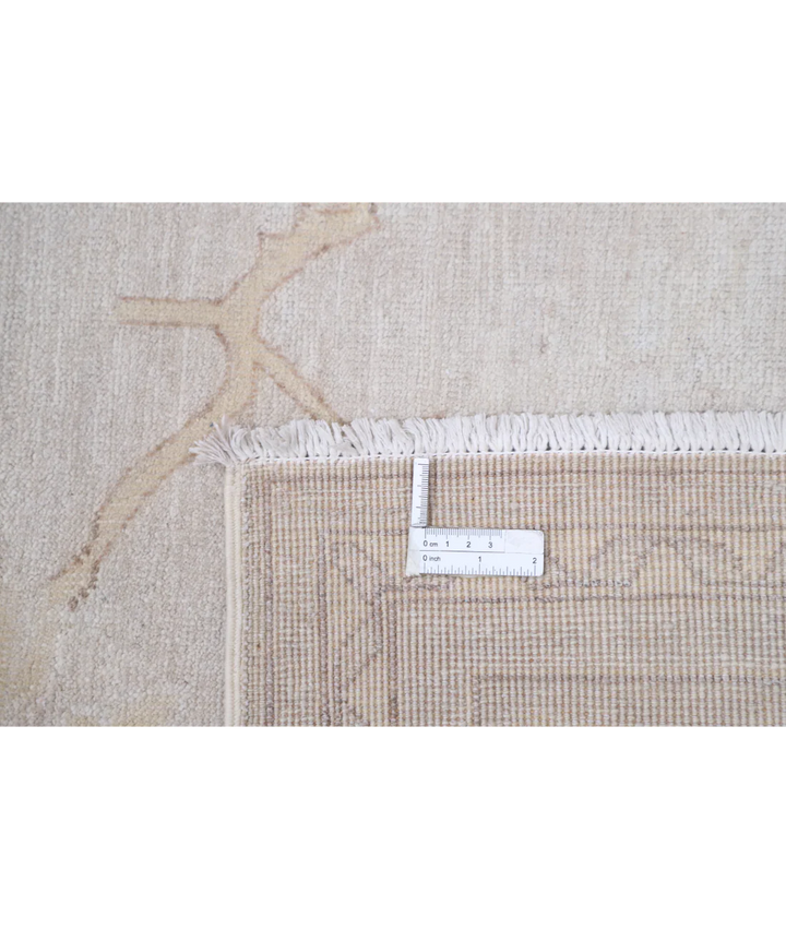 Ivory Afghan Oushak Rug 8'10" x 11'0" Hand-Knotted | No. AT55719