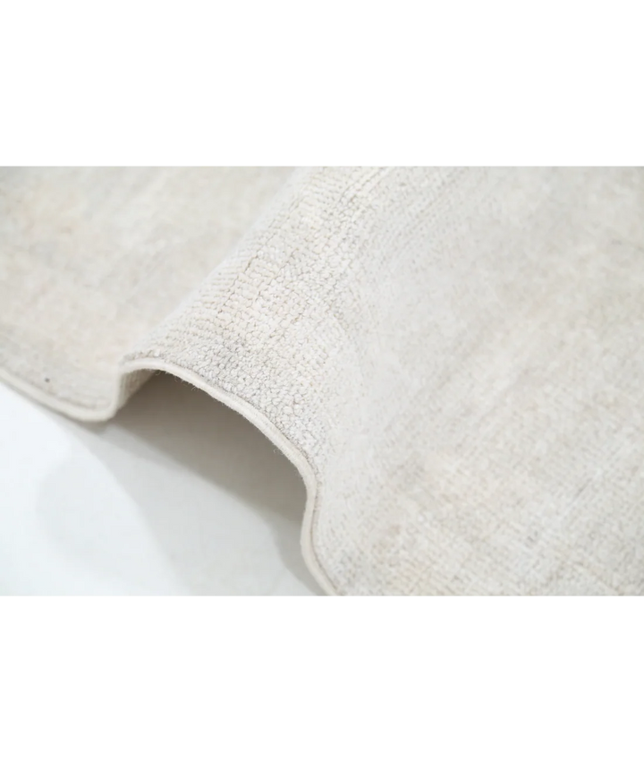 Ivory Afghan Oushak Rug 6'5" x 9'0" Hand-Knotted | No. AT765927