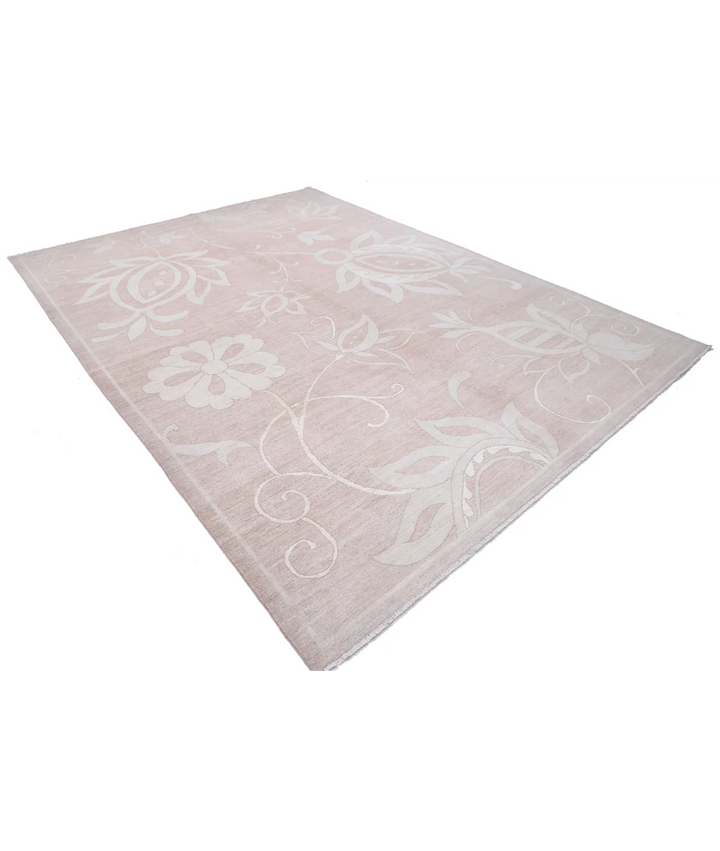 Hand Knotted Oushak Wool Rug 8' 8" x 11' 9" - No. AT649845