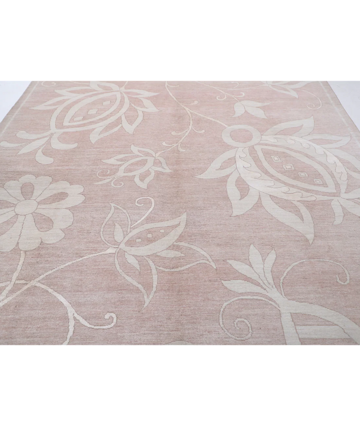 Hand Knotted Oushak Wool Rug 8' 8" x 11' 9" - No. AT649845