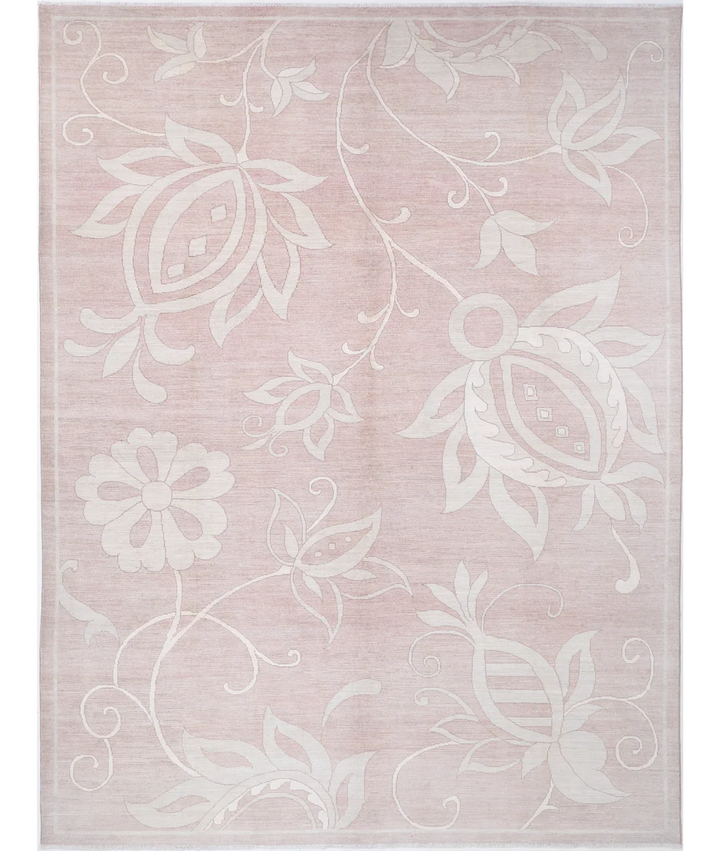 Hand Knotted Oushak Wool Rug 8' 8" x 11' 9" - No. AT649845