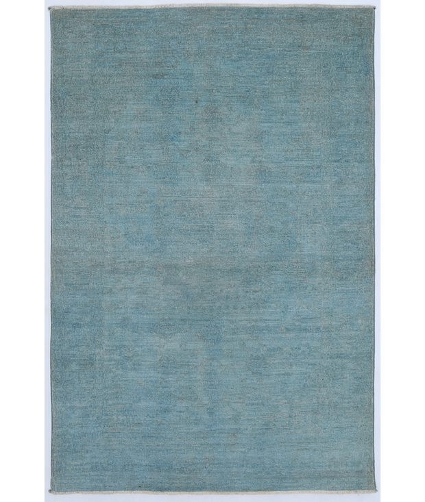 Hand Knotted Overdye Wool Rug 4'  0" x 5'  11" - No. AT36152