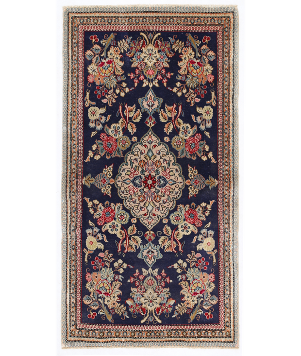 Hand Knotted Qum Wool Rug 2'  7" x 5'  0" - No. AT33390