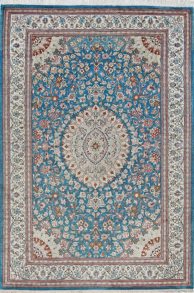 Hand Knotted Masterpiece Oriental Qum Wool Rug 2' 7" x 3' 10" - No. AT73861